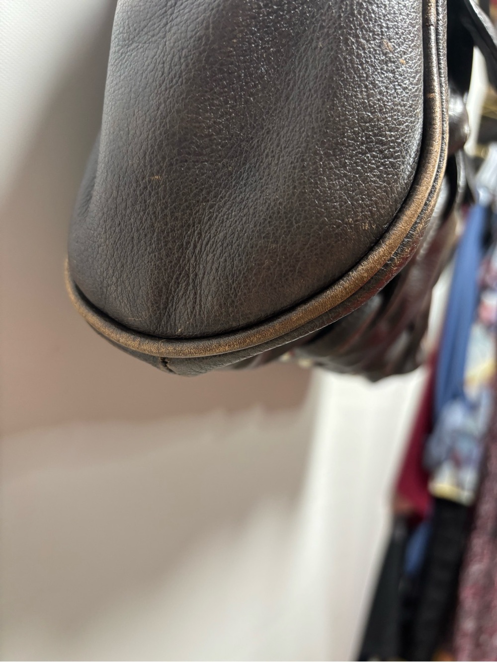 Danier Dark Brown Braided-Accent Shoulder Satchel - Picture 7 of 11